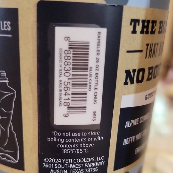 NWT YETI Rambler 26 oz Bottle - Camo Trio (Tan, Blue & Wetlands) - Picture 9 of 13